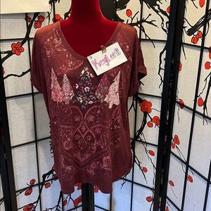 #330. 🪷 holiday tree tee. Style & co. Xl